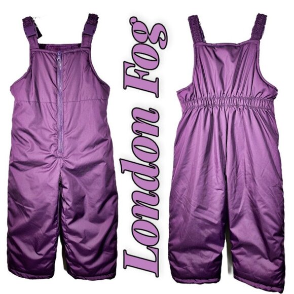 LONDON FOG Fushia Purple Insulated Baby Snow Bib, Size 3T - Picture 10 of 10
